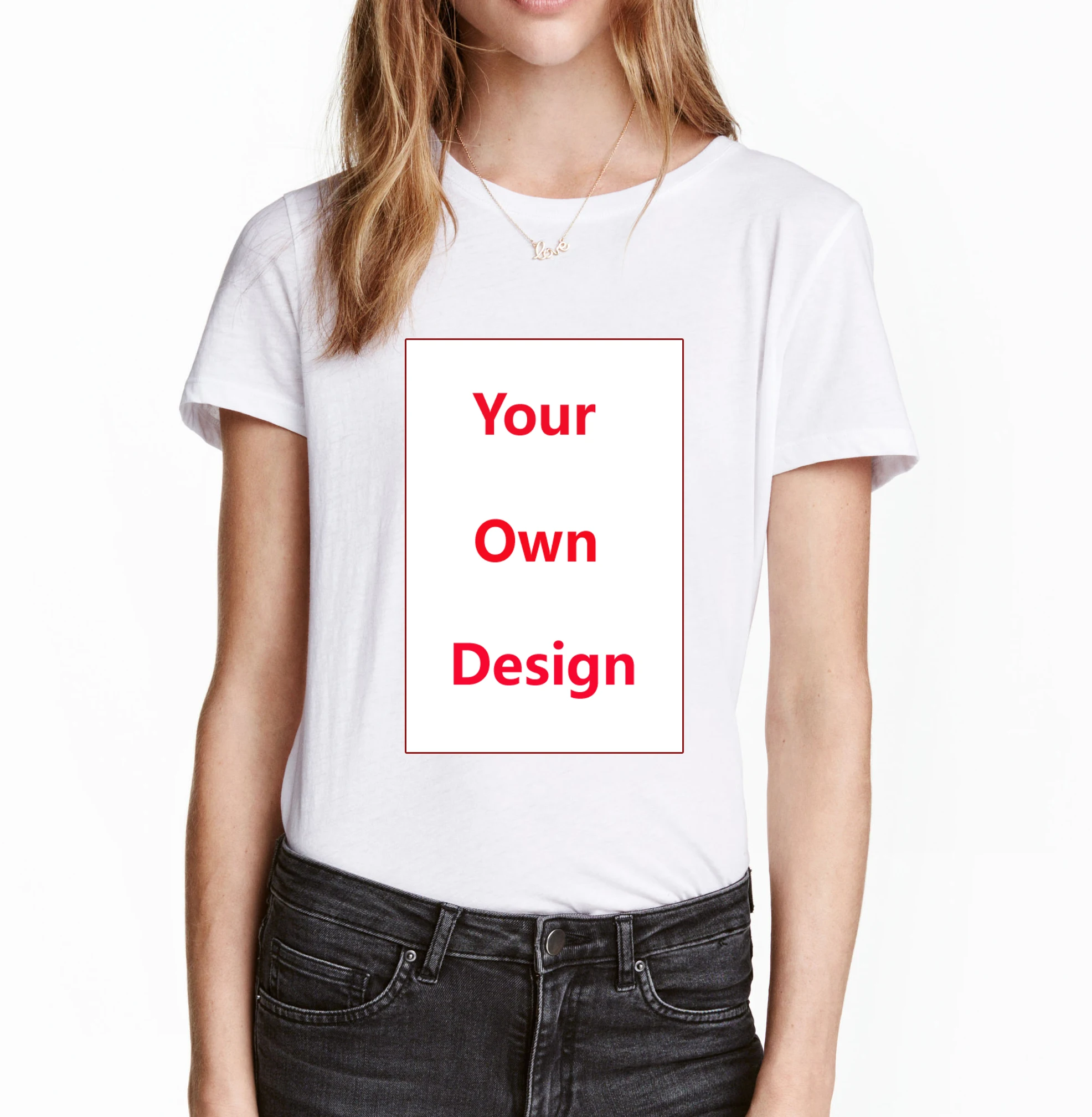 Custom Made Women T Shirt Put Your Own Design And Logo High Quality Tops Tees For Lady