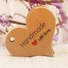 200pcs New design kraft/white Handmade tag,paper vintage red heart Handmade gift tag  products swing Handmade with love hang tag ► Photo 3/6