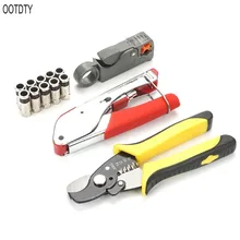 4-Piece Suit Hand Compression Crimping Tool Crushing Clamp With Wire Stripping Plier 10Pcs Clamping Connector Extrusion Equipmen