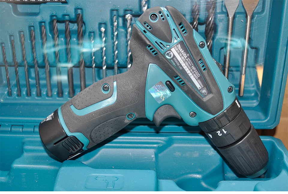 Япония Makita HP330DWE зарядки Ударная дрель литиевая батарея ручная дрель электрическая отвертка 6000-22500ipm 400-1500 об/мин 24/12N. М