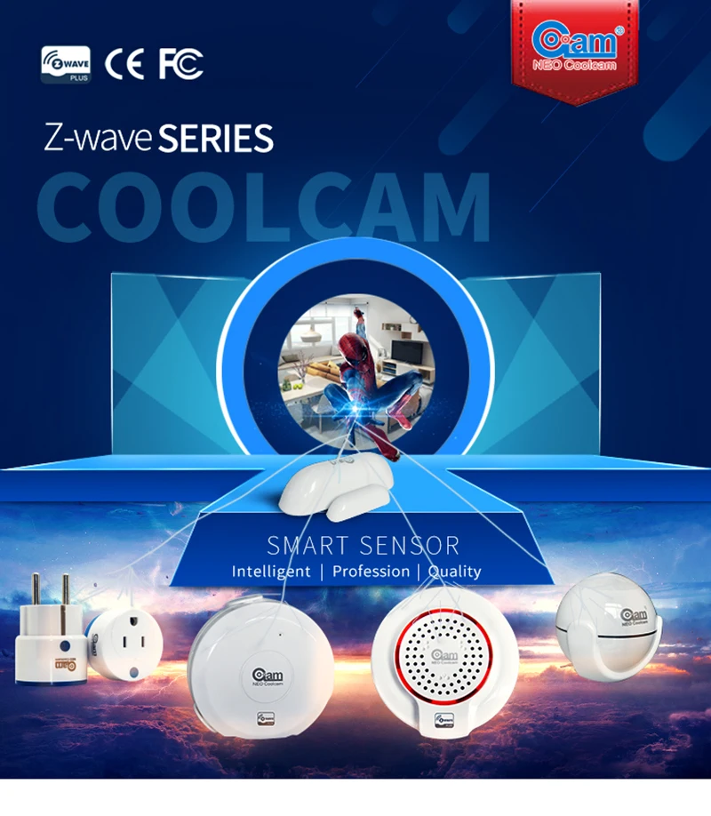 НЕО COOLCAM NAS-AB01Z Z-wave Беспроводной сирена Сенсор Совместимость с Z волна плюс Сенсор сигнализации дома автоматизации зданий сигнал тревоги