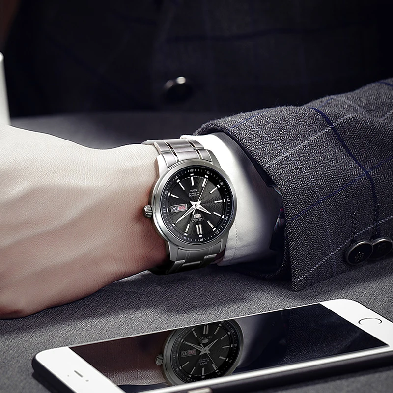 Мужские автоматические механические часы SEIKO 5 100% оригинальные наручные с барами