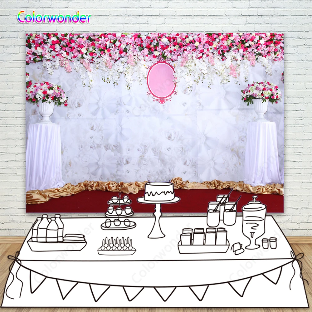 Wedding Reception Background Photography Bloom Flower Wall Red