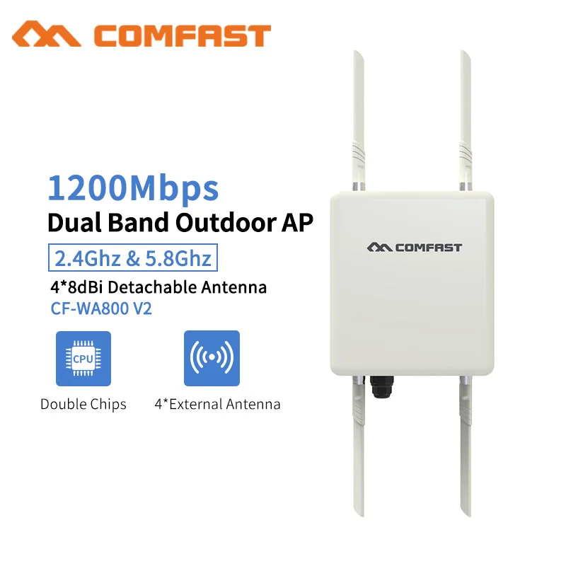 

Comfas WA800V2 High Power Outdoor Weatherproof 20dbm Wireless Wifi Router/AP Repeater 5Ghz 500mW Omnidirectional Wi fi Antenna