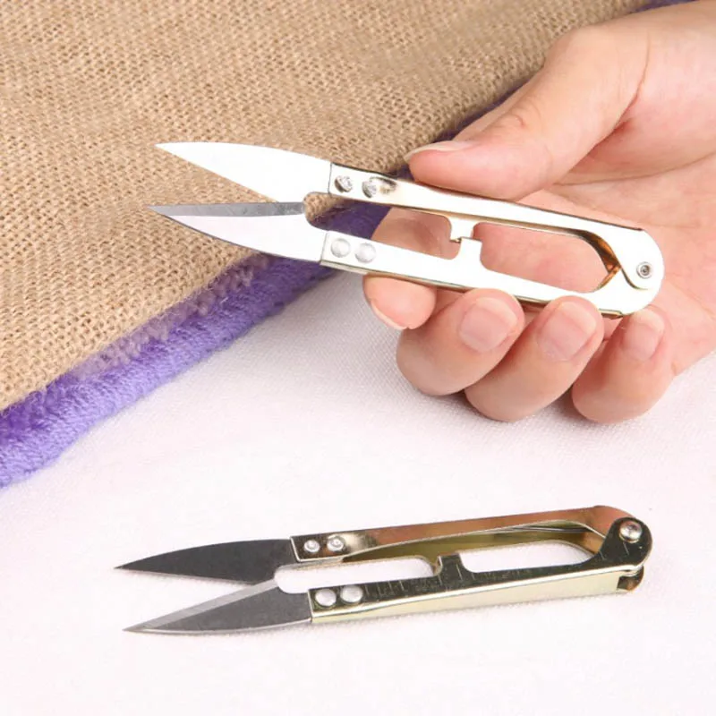 Multicolor Scissors Trimming Nippers U Shape Clippers Sewing Embroidery Thrum Yarn Stainless Steel 1pcs sewing accessories