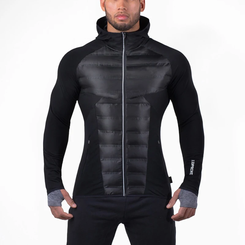 Мужские куртки для бега, зимние спортивные куртки для тренировок, ветронепроницаемые водонепроницаемые теплые пуховики, мужские куртки для бега в спортзале