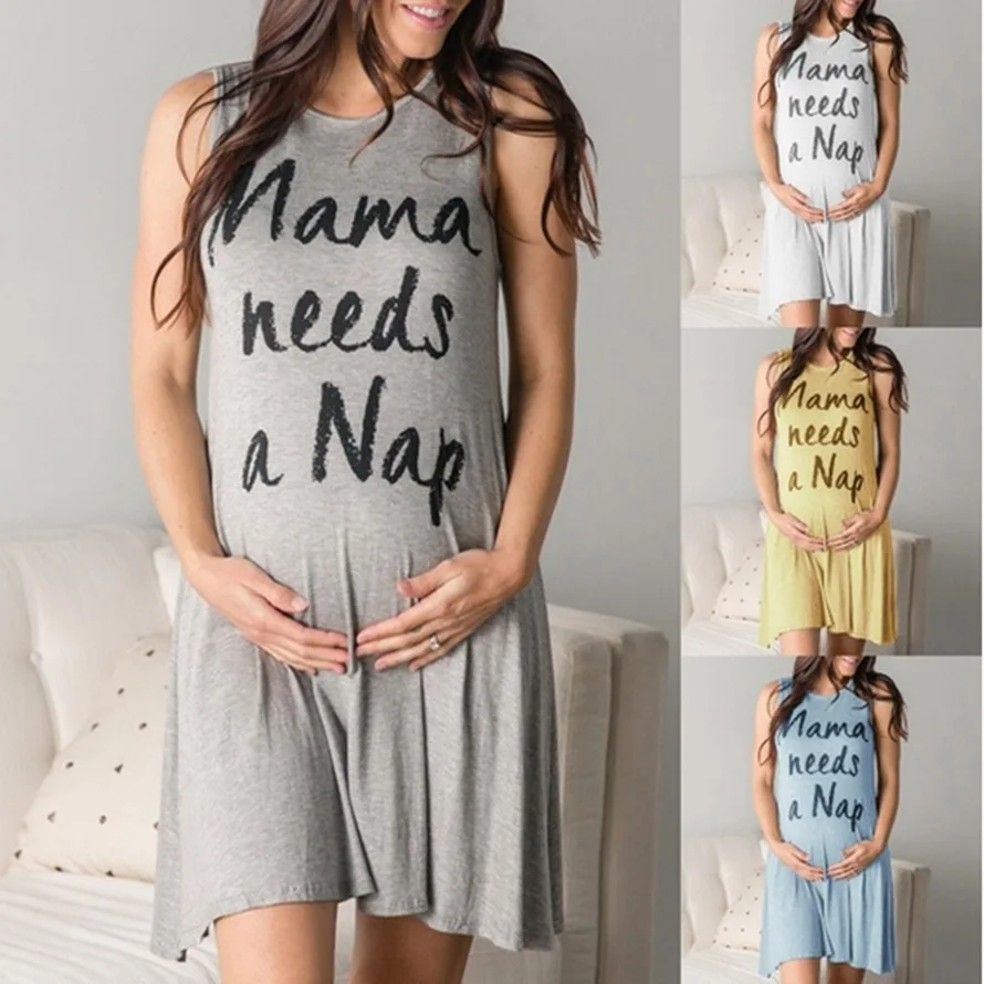 

2019 Hot sale pijama gestante newest pregnant dresses letter print maternity dresses casual plus size summer clothes for women