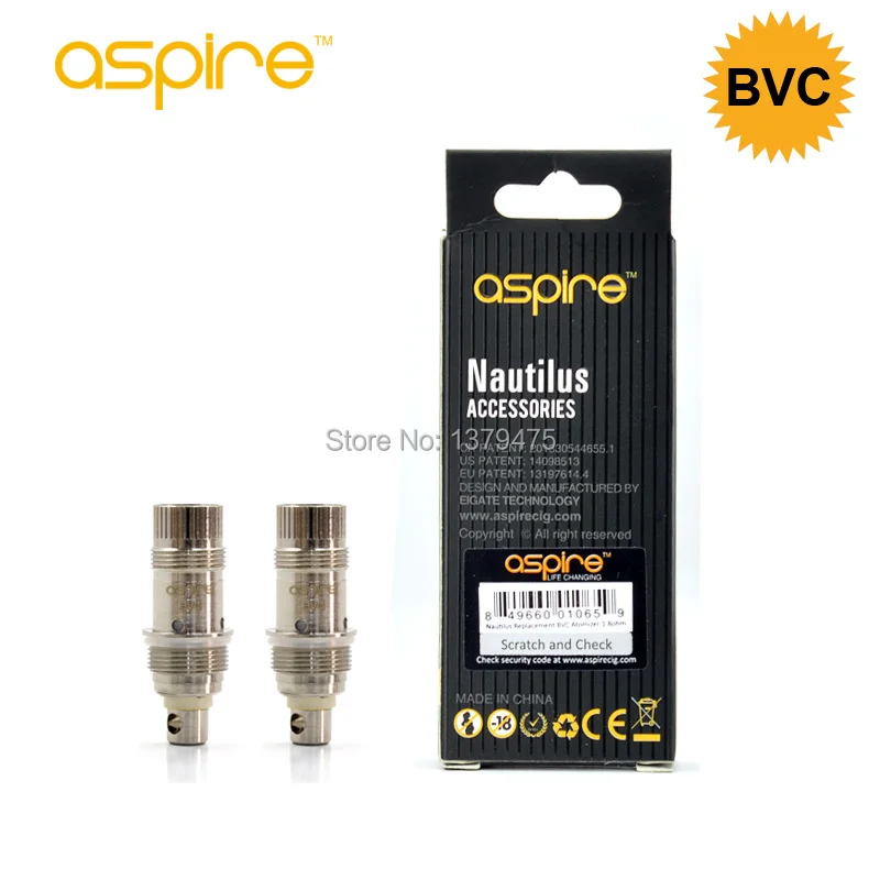 50 шт./лот Aspire катушка Nautilus bvc 1.8ohm 1.6ohm 0.7ohm нижний вертикальный сердечник электроникс сигарета атомайзер Замена Vape головка