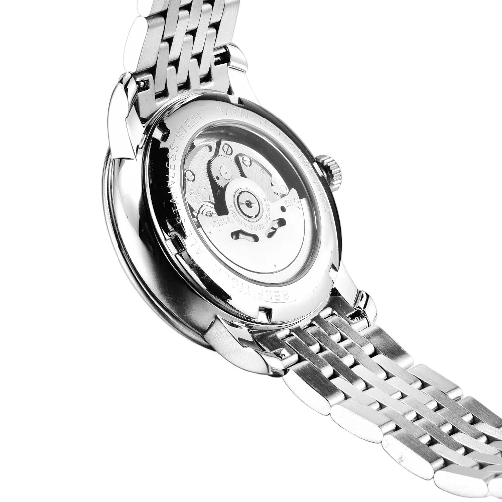 Reef Tiger/RT Dress Watches with Date Day Full Stainless Steel Watch Automatic Watches RGA8236