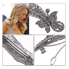 Модная женская шпилька для волос со стразами в форме бабочки старинные цветок из горного хрусталя заколка для волос аксессуары для укладки волос