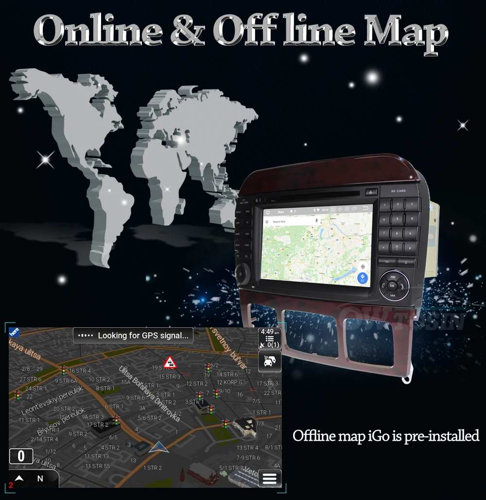 Flash Deal Owtosin Car Radio Multimedia Video Player Navigation GPS Android 9.0 For Mercedes-Benz S-Klasse W220 S280 S320 S500 S600 S65AMG 11