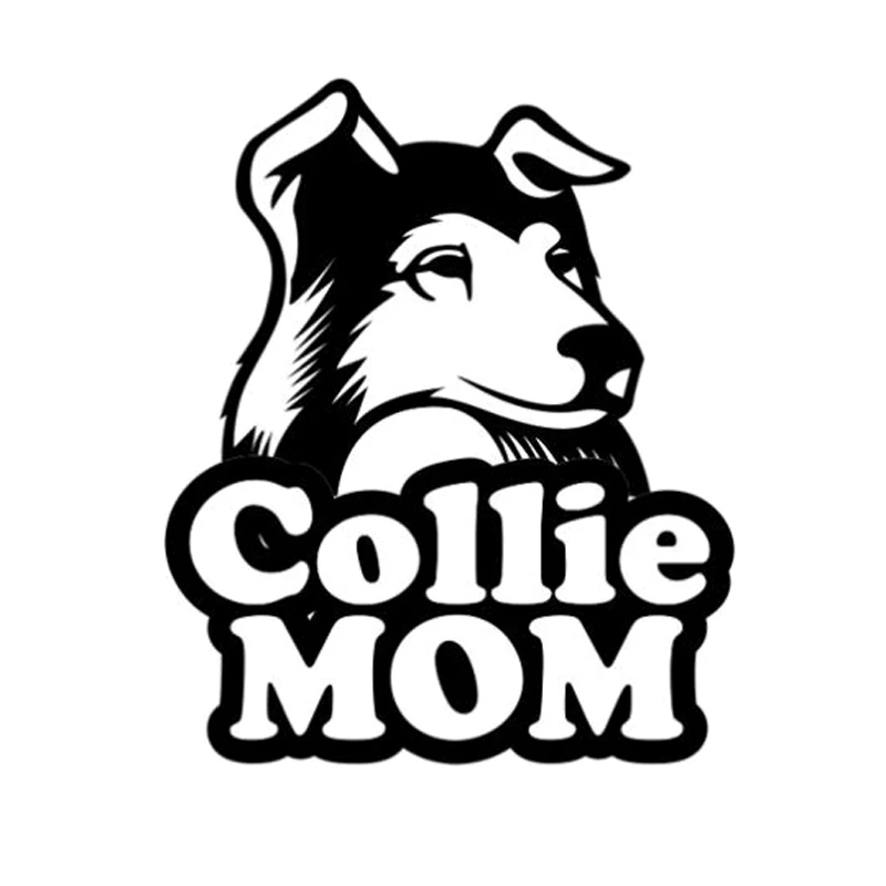 

12.5cm*15cm Collie Mom Animal Dog Car-Styling Car Sticker Decor S4-0749
