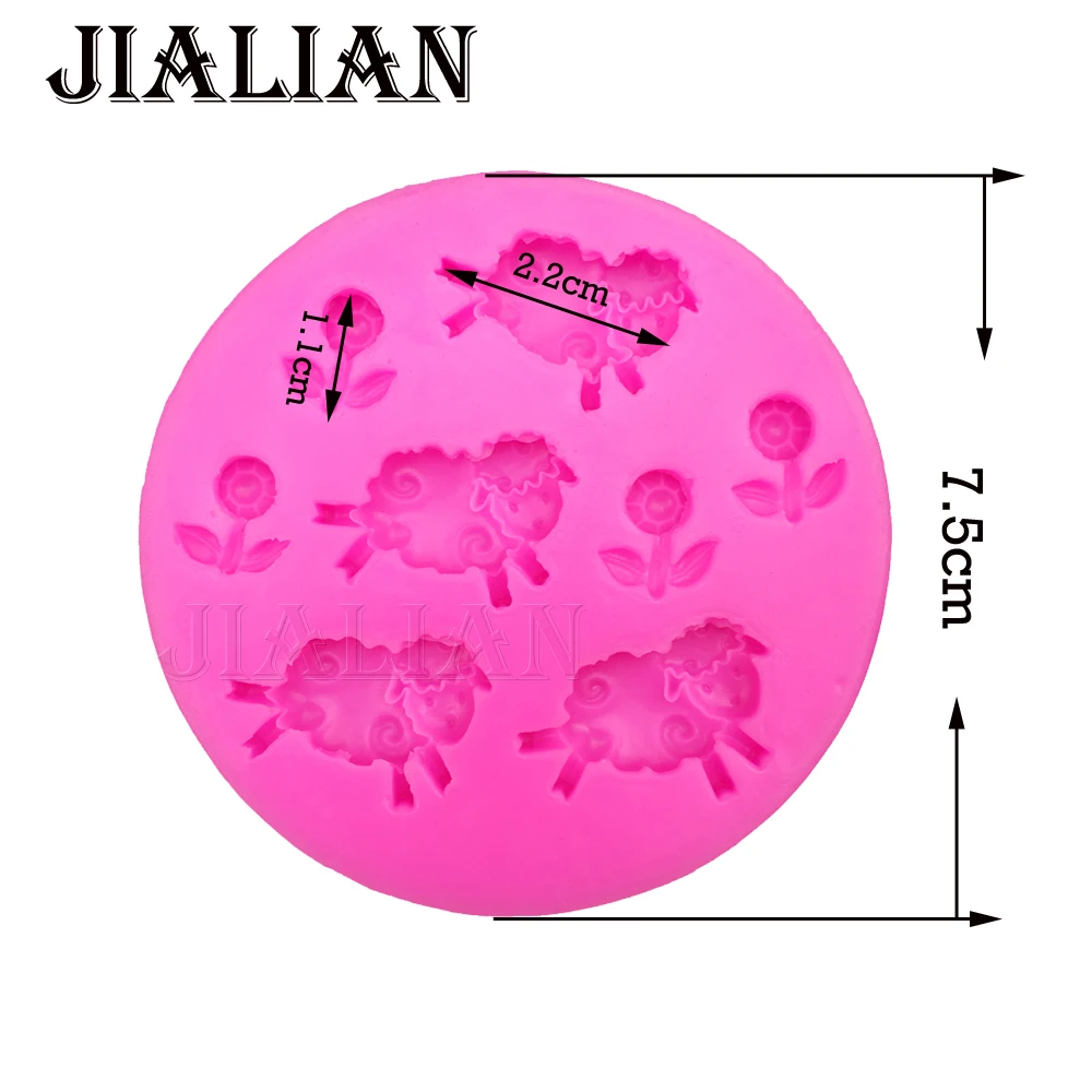 4 отверстия Овцы цветы инструменты для украшения шоколадного торта DIY помадка силиконовая форма глина Смола Сахар Конфеты Fimo Sculpey T0125