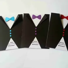 Изготовленный на заказ, вы будете моим шафером, лучшим человеком, Ашером, носителем кольца, просите предложение открытки-приглашения на Свадьбу Приглашает открытки в виде смокинга