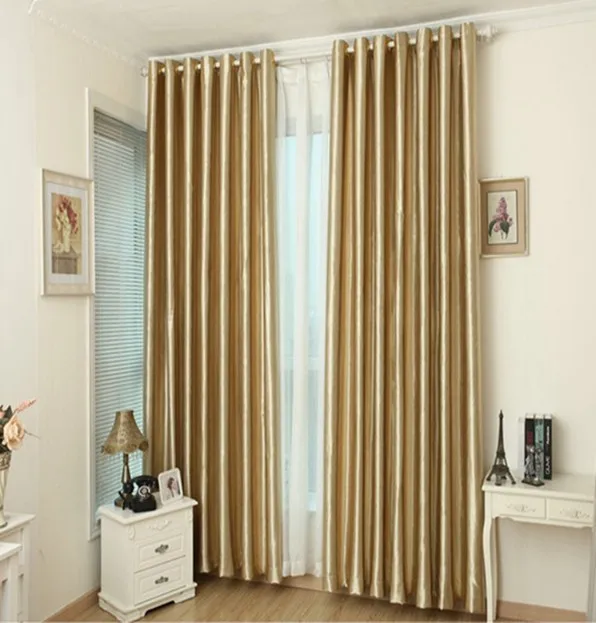 Gancho ojal cortinas de oro de la ventana de la habitación cortinas de cortinas paneles de cocina moderna de sombreado de tratamiento de ventana cortinas