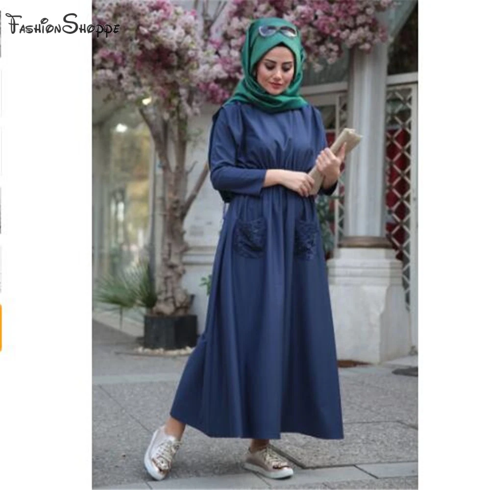 Abayas женская мусульманская одежда модные платья с бисером и поясом Макси