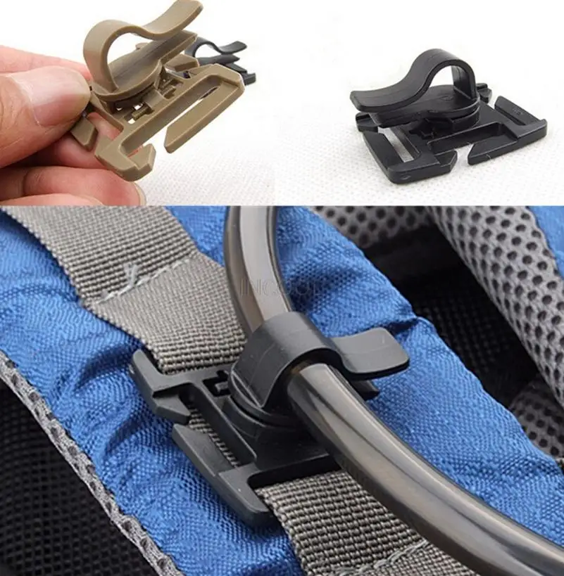 

Drink Tube Clip Water Pipe Hose Clamp Backpack molle webbing tactical buckle outdoor camp attach web Hydration Hydrolink Bladder