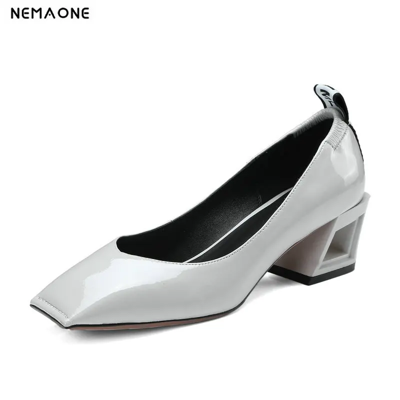 

NNEMAONE 2019 Women Fashion High-heeled Shoes Women Genuine Leather Shoes Spring woman Pumps Heels Brand Shoes