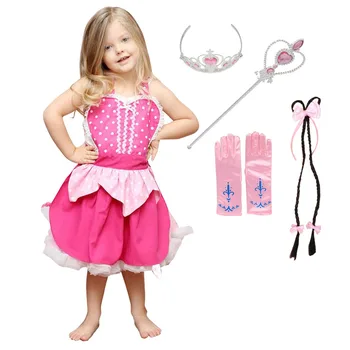 

Aurora Costume Girls Princess Dress Up Original Outfit Birthday Dress Costume for Cosplay Party Halloween