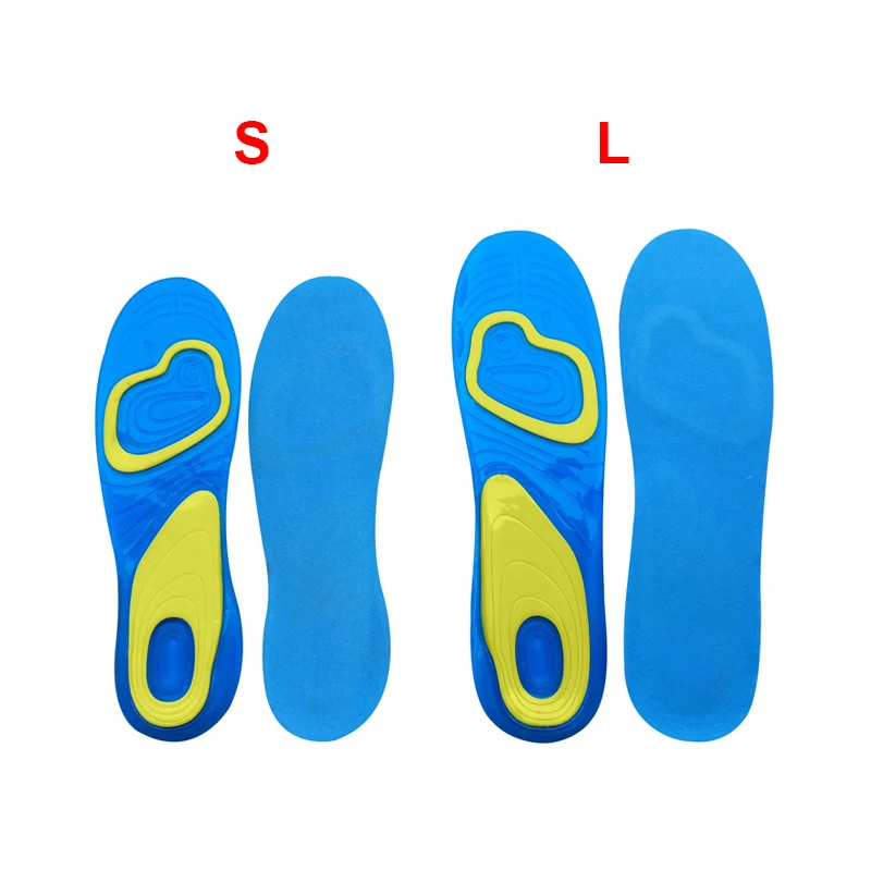 

1 Pair Silica Gel Sports Insoles Men and Women Insoles Shock Absorber Deodorant Braces Shoes Cushion Buffer Supports