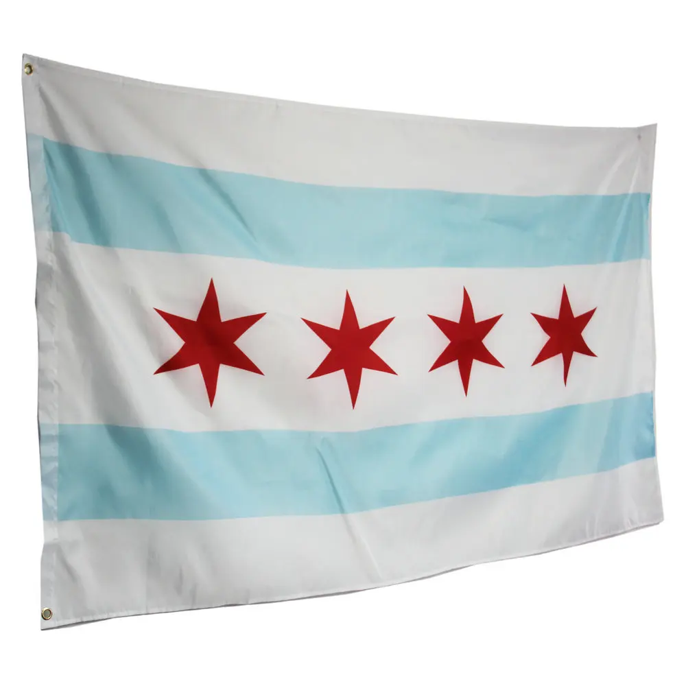 90X150 см город chicago полиэфирные флаги оформление дома баннер Соединенные Штаты Америки Флаг Иллинойса Летающий флаг