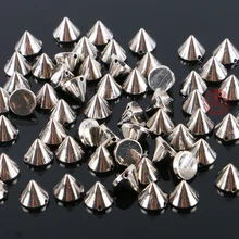 50 Pçs/lote Ouro Prata Sew On Prego Punk Rock de Spike Rivet Studs Para Sacos de Vestuário de Casamento Roupas Vestido DIY Bead Artesanato Rebitagem