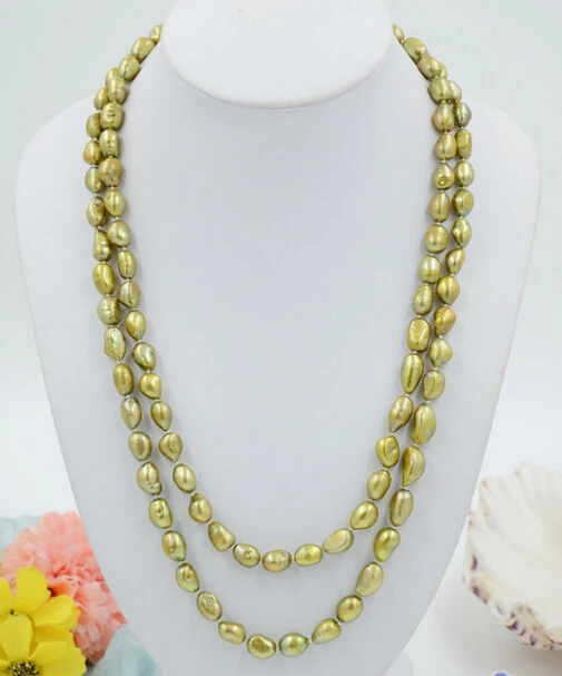 

Wholesale FREE SHIPPING >>> P4774 50" 9x13mm bronze baroque freshwater cultured pearl necklace
