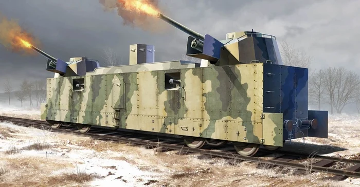 

Soviet PL-37 Light Artillery Railroad Wagon (1/35 model kit, Trumpeter 00222)
