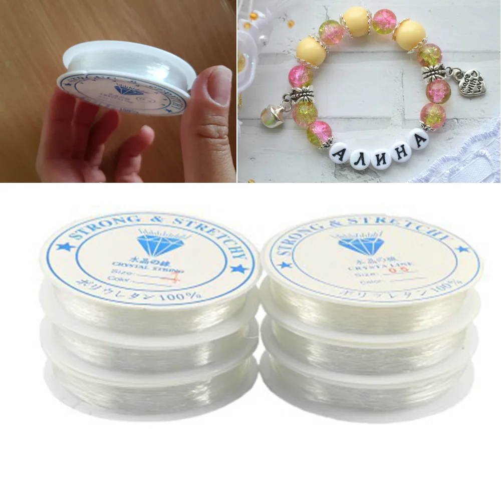 

1Roll 0.4-1.2MM Clear High Elastic Elastic Beading Line Rope line Beads Cord Beading Making Bracelet&Necklace Jewelry