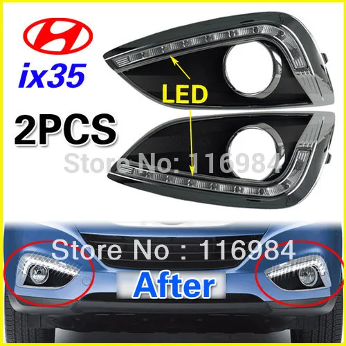 

2pcs x Bright LED Daytime Running bump Fog Light Lamp DRL For Hyundai ix35 2011-2014