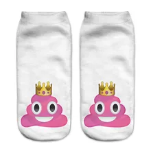 Hot 2016 New Female 3d Socks Harajuku Unisex Low Cut Ankle Sock Emoji Sock Unicorn Monkey Alien Funny Socks for Young People