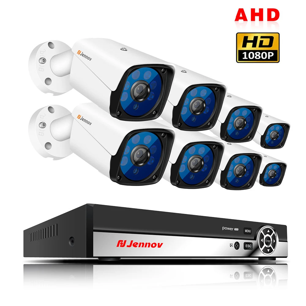 

8CH AHD Security CCTV Camera System Video Surveillance Kit DVR With 8 Ports Waterproof Motion Detection Alarm IR Night Vision
