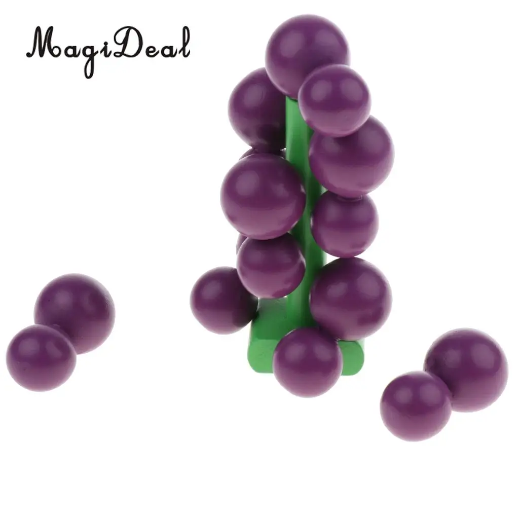 Miniature Simulation Wooden Magnet Connected Fruits Kitchen Food Cutting Kids Children Pretend Play Toy