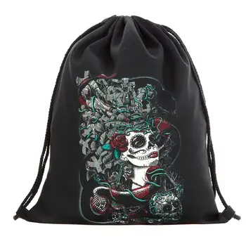 

Bag Ladies Backpack Women Halloween Candy Terror 39cm*30cm Bag Gift Bundle Pocket 3D Printing Bags Drawstring Backpack 2018 New