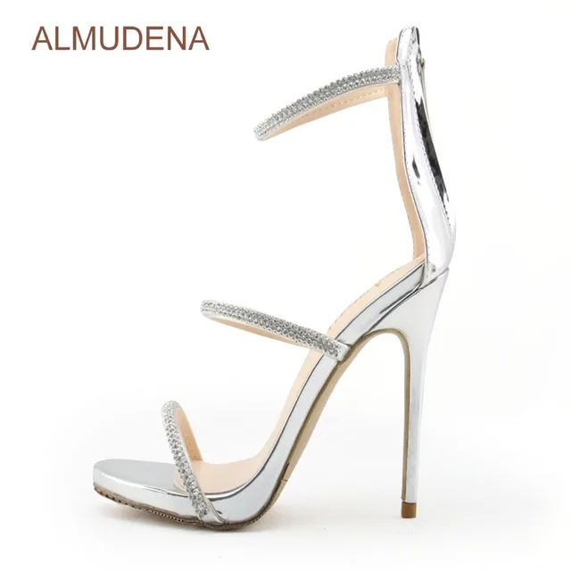 silver stiletto heels