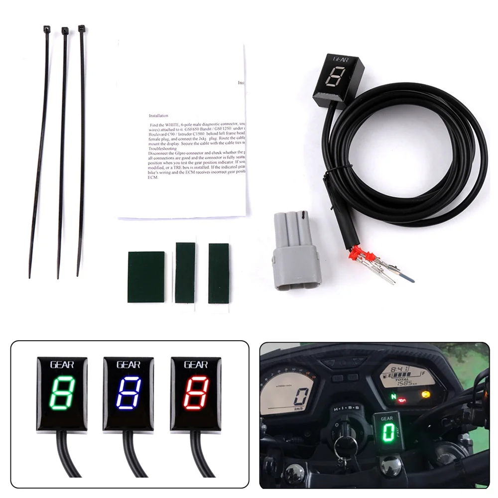 Motorcycle 1 6 Level Gear Indicator Digital Gear Meter For Suzuki