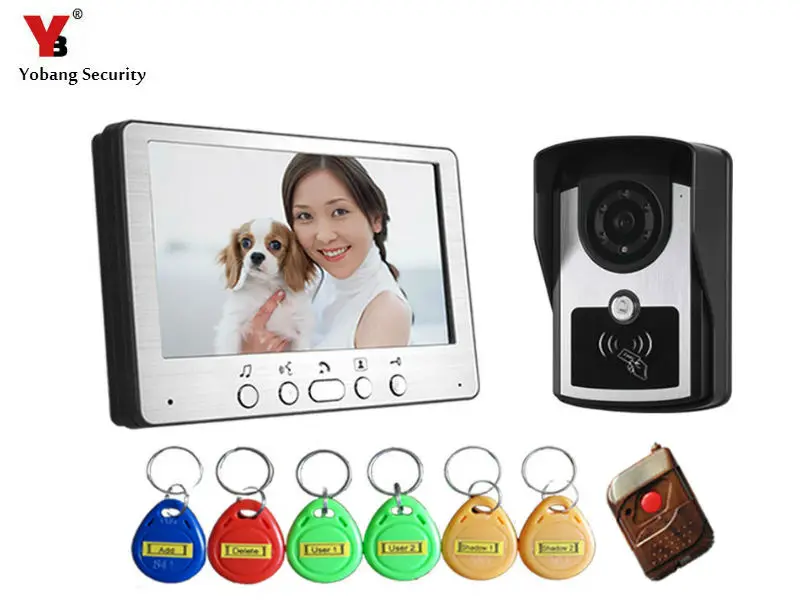 cheap Yobang Security 700TVL RFID Keyfobs Video Door Phone Intercom Doorbell Kit IP55 Weatherproof Night Vision Camera Home Security