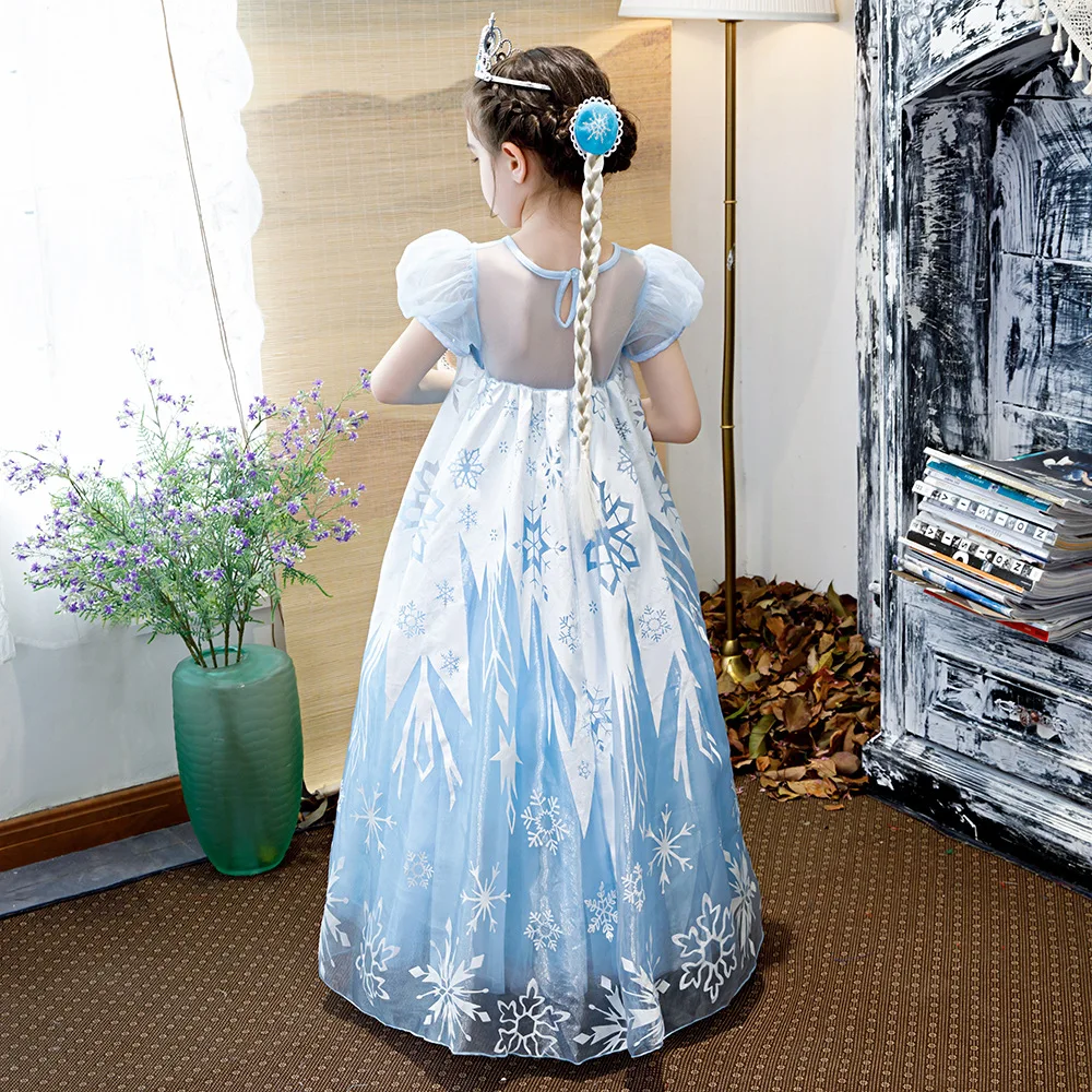 Платья Снежной Королевы Эльзы; платье принцессы Эльзы для девочек; маскарадные костюмы Эльзы; детская одежда для девочек; праздничный комплект Эльзы
