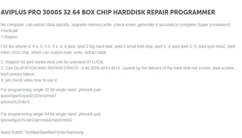 SmartFix NAVIPLUS Pro3000S Программирование nand flash 32 бит+ 64 бит HDD жесткий диск SN инструмент для ремонта iPhone iPad