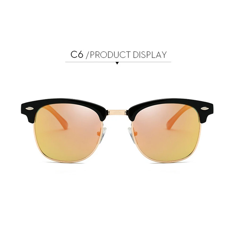 Мужские и женские классические ретро HD поляризованные солнцезащитные очки с защитой от уф400 лучей, полуоправы, солнцезащитные очки для велоспорта, уличные очки - Цвет: styple6