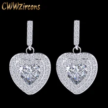 6 Color Options Trendy Micro Paved Cubic Zirconia Stones Dangle Drop Romantic Love Earrings Sterling Silver 925 Jewelry CZ385