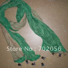 2 слоя из бисера с бахромой шарф шаль на шею шарфы Размер 180*70 см 13 шт./лот#2160