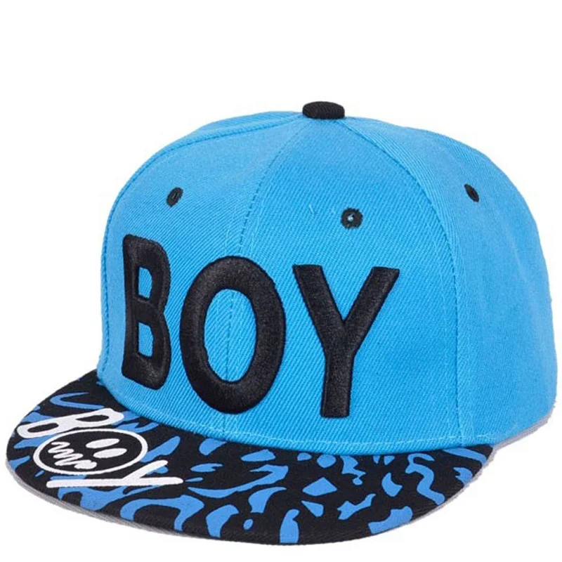[DINGDNSHOW] модная детская бейсбольная кепка, бейсболка с буквами и вышивкой для мальчиков, хип-хоп, кепки с плоским козырьком, последние короли для мальчиков и девочек - Цвет: sky blue kid