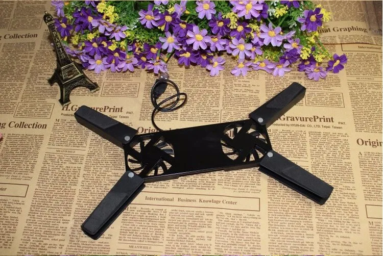 

New hot !Rotatable USB Fan Laptop Notebook PC 2 Fans Cooler Cooling Pad Computer Peripherals Black