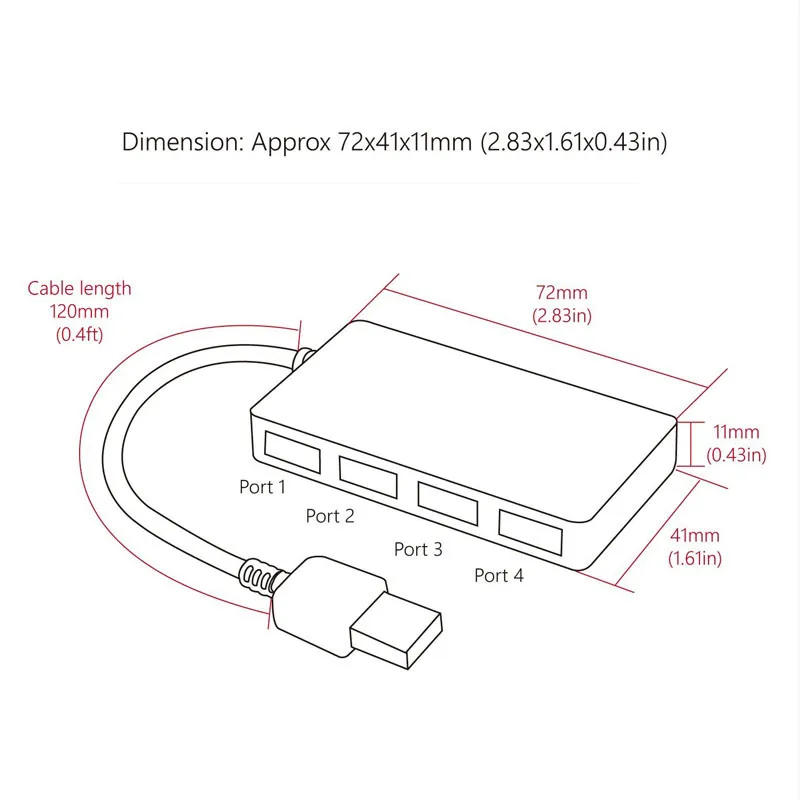 Ультратонкий 4 портовый концентратор USB 3 0 BinFul хаб с интерфейсом питания