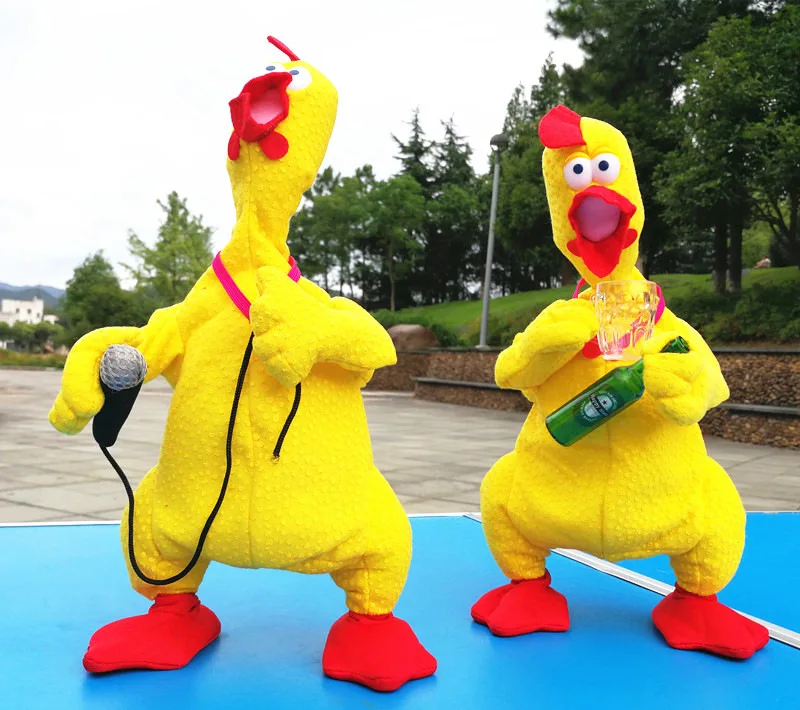 

[Best] Very cute Animal electronic pet music dance talk singing screaming Singer chicken robot plush toy doll kids baby gift