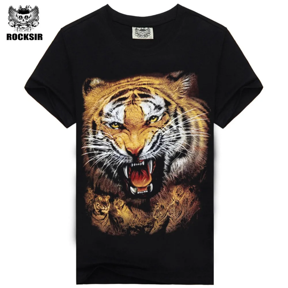 New Arrival Fashion 3d Print Tiger Men T shirt O neck 100% Cotton Men ...