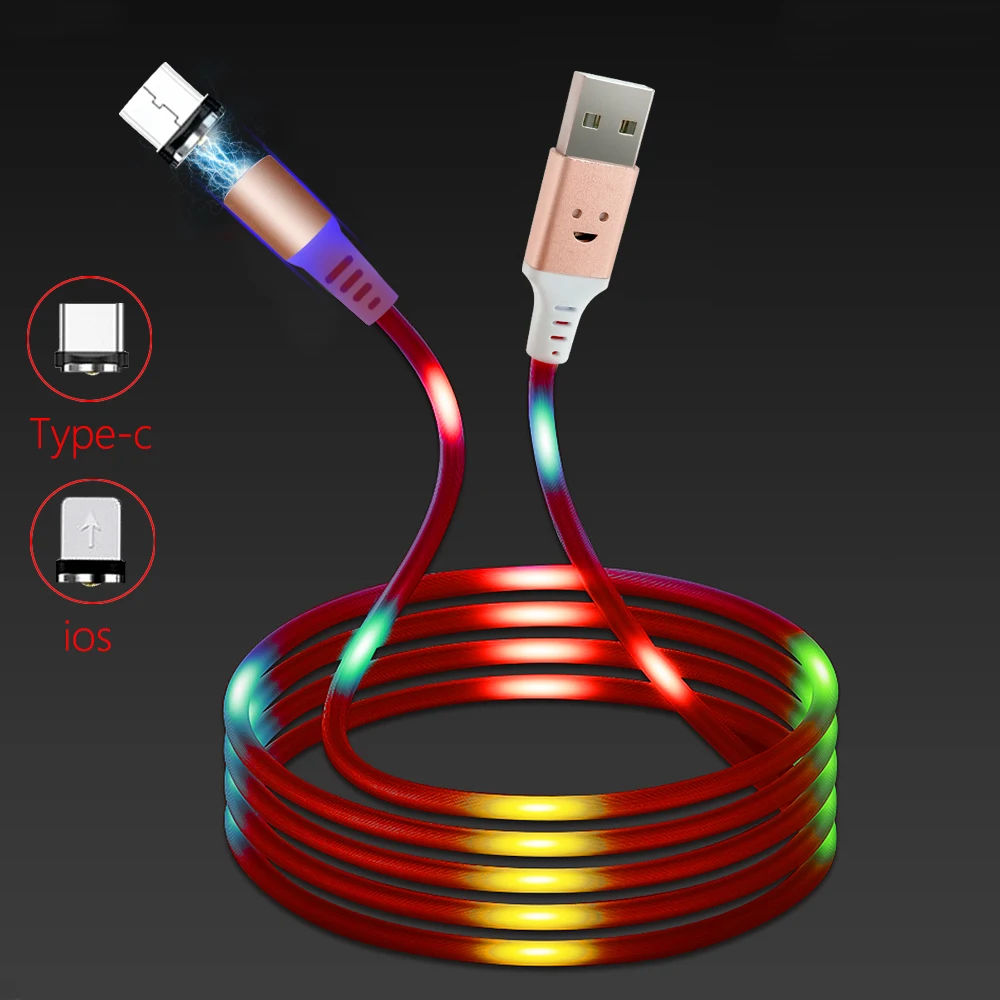الصمام سريع كابل USB مغناطيسي نوع C مايكرو شاحن يو اس بي محول الشحن شحن الهاتف المغناطيس شاحن الهاتف المحمول الكابلات