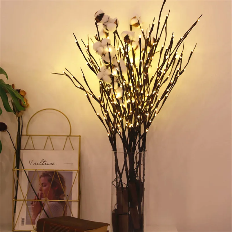 

1Pcs Christmas Decoration Tree Branch Light 20Leds String Lights Table Ornaments For Home Christmas New Year Decoration Navidad.
