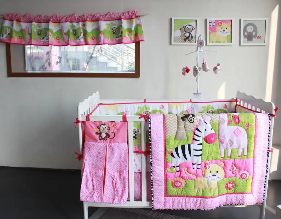 Zebra Animal Cartoon 7 Pcs Baby Bedding Set Baby Bedding Set
